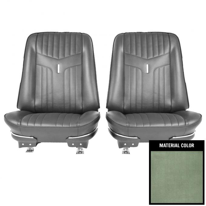 PUI Interiors 1969 Pontiac GTO/LeMans Dark Metalic Green Pre-Asembled Front Bucket Seats 69GS24U-P