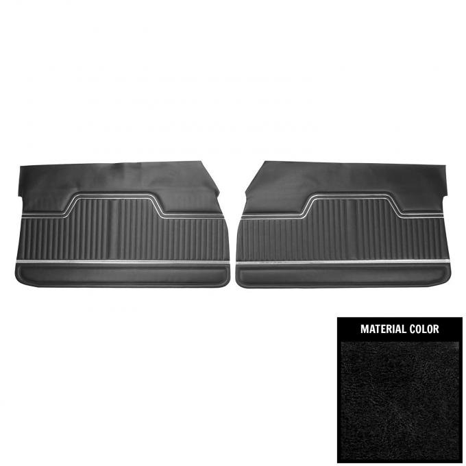 PUI Interiors 1970-1972 Chevrolet Chevelle Black Front Door Panels D240