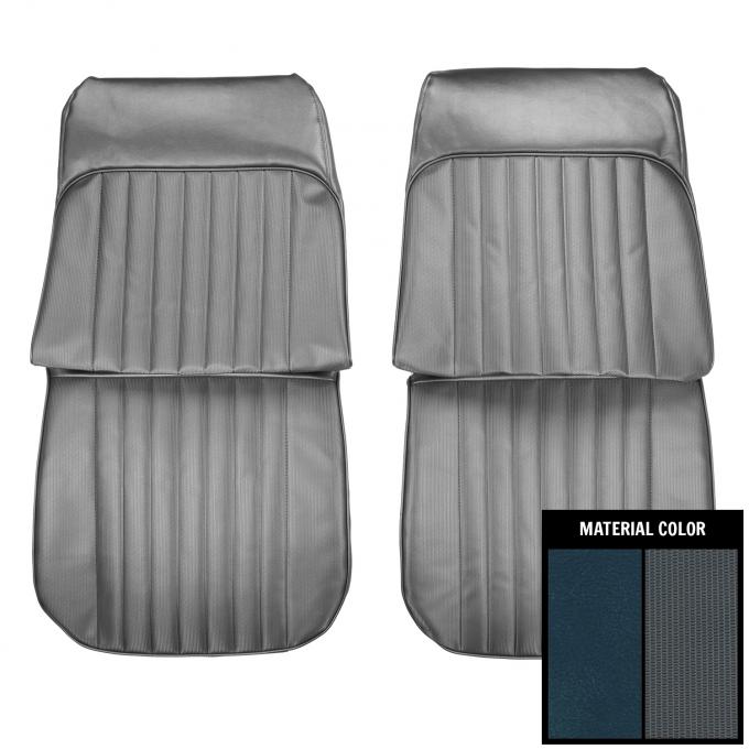 PUI Interiors 1969 Pontiac Grand Prix Dark Blue Front Bucket Seat Covers 69PS16US