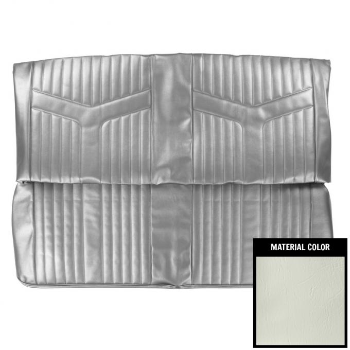PUI Interiors 1969 Pontiac GTO Hardtop White Rear Bench Seat Cover 69GS37C