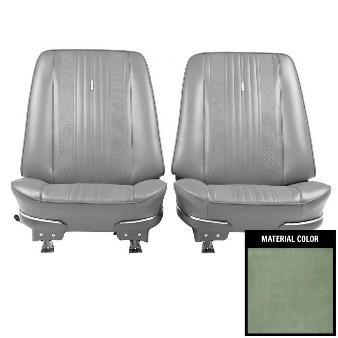 PUI Interiors 1970 Chevrolet Chevelle Dark Metallic Green Pre-Assembled Front Bucket Seats 70AS24U-P