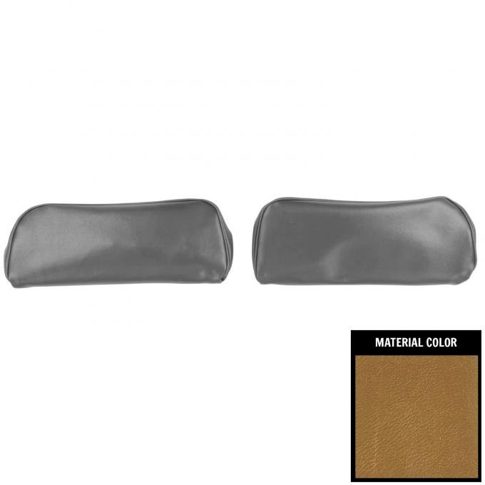 PUI Interiors 1968-1972 Chevelle/GTO/Cutlass/Skylark/Nova Gold Bench Seat Head Rest Covers 68AH43U