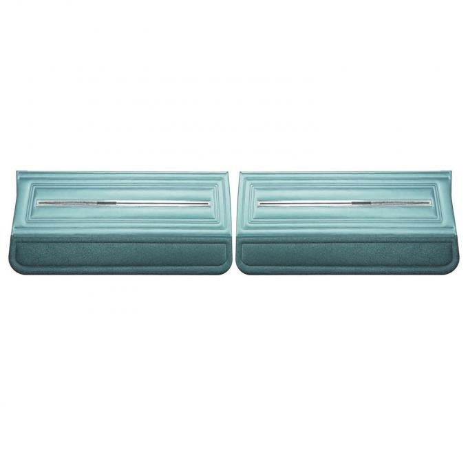 PUI Interiors 1966 Chevrolet Chevelle 2 Tone Light Blue Front Door Panels D287