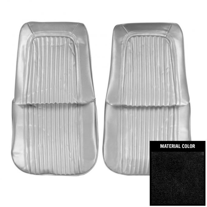 PUI Interiors 1968 Oldsmobile Cutlass Supreme Black Front Bucket Seat Covers 68CS10U-1