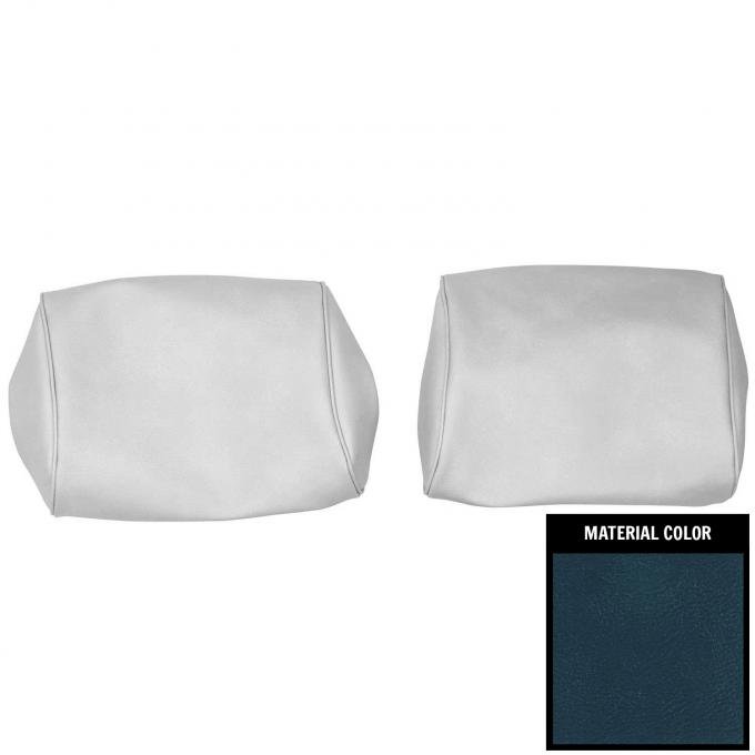 PUI Interiors 1968-1972 Chevelle/GTO/Cutlass/Skylark/Nova Dark Blue Bench Seat Head Rest Cover 68AH16B