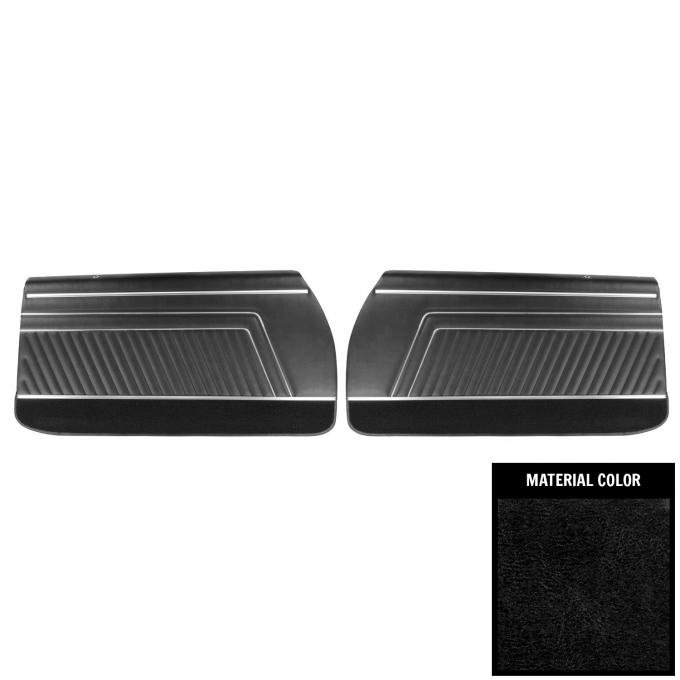 PUI Interiors 1970 Pontiac GTO/LeMans Pre-Assembled Black Front Door Panels PD460
