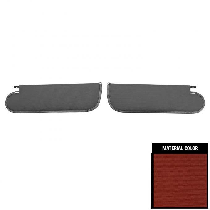 PUI Interiors 1971-1972 Chevelle/GTO/Cutlass/Skylark/Nova Dark Red Ribbed Sun Visors SV6103RC