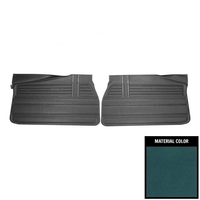 PUI Interiors 1968 Chevrolet Chevelle Medium Blue Gold Edition Front Door Panels DO313