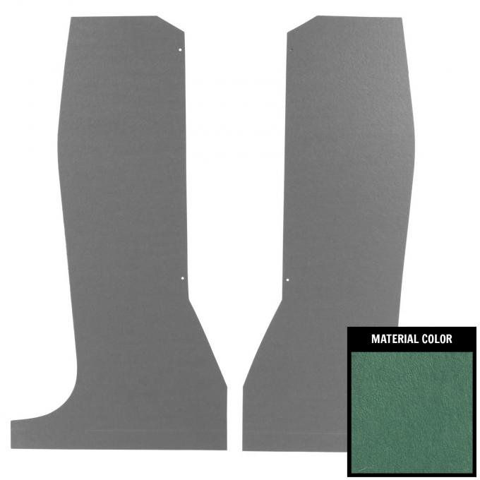 PUI Interiors 1964-1967 Chevrolet El Camino Dark Aqua Rear Seat Trim Panels 64ECTP40