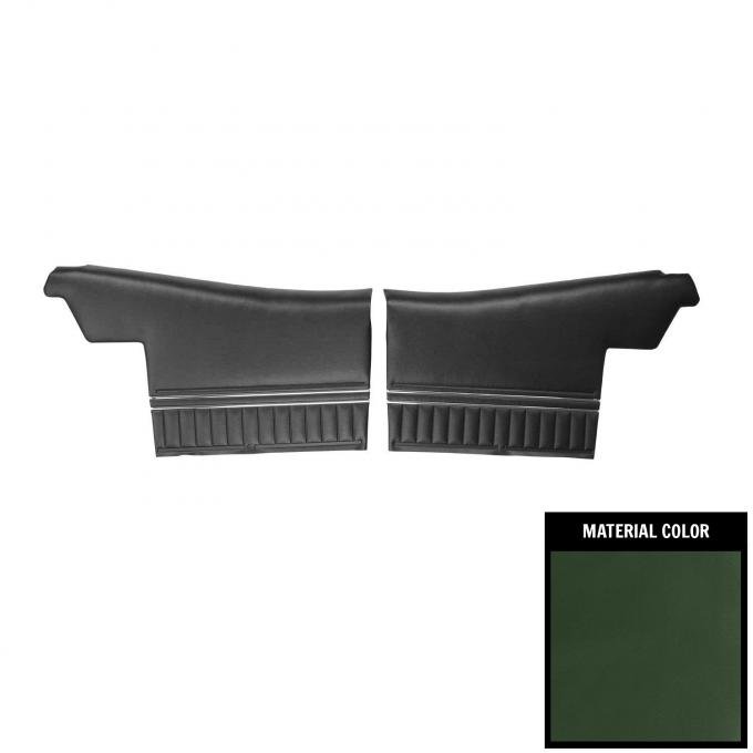 PUI Interiors 1971-1972 Chevelle Convt Pre-Assembled Dark Metallic Green Rear Door Panels PD247V