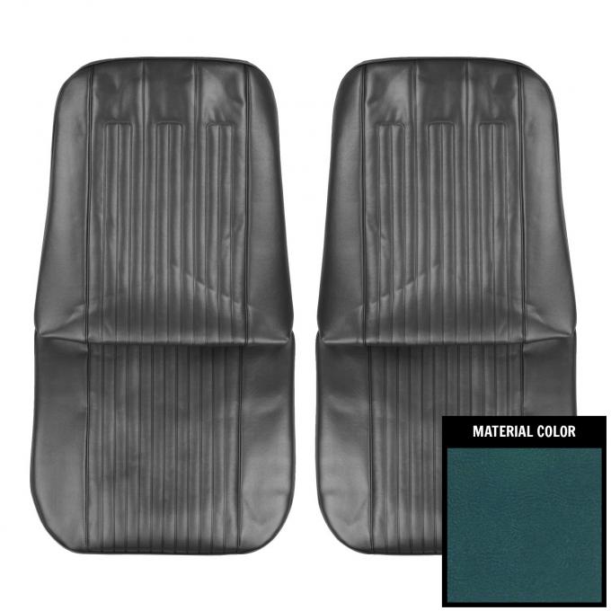 PUI Interiors 1968 Pontiac GTO Medium Blue Front Bucket Seat Covers 68GS17U