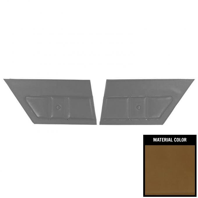 PUI Interiors 1974 & 1976 Chevrolet Malibu Hardtop Light Saddle Black Door Panels 74AD36C