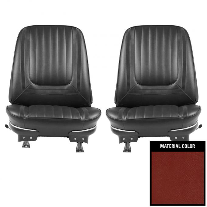 PUI Interiors 1969 Buick Skylark/Custom/GS350/400 Red Pre-Assembled Front Bucket Seats 69US30U-P