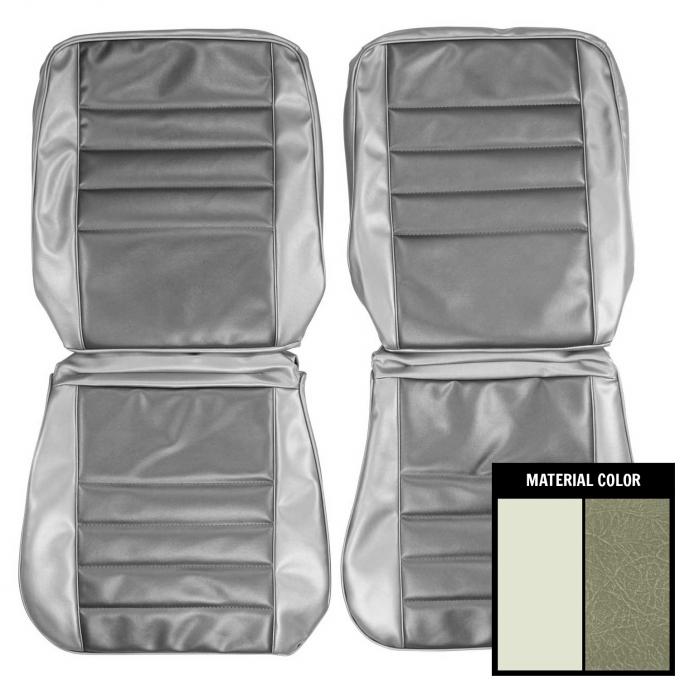 PUI Interiors 1965 Chevrolet Chevelle 2 Tone Fawn Front Bucket Seat Covers 65AS21U