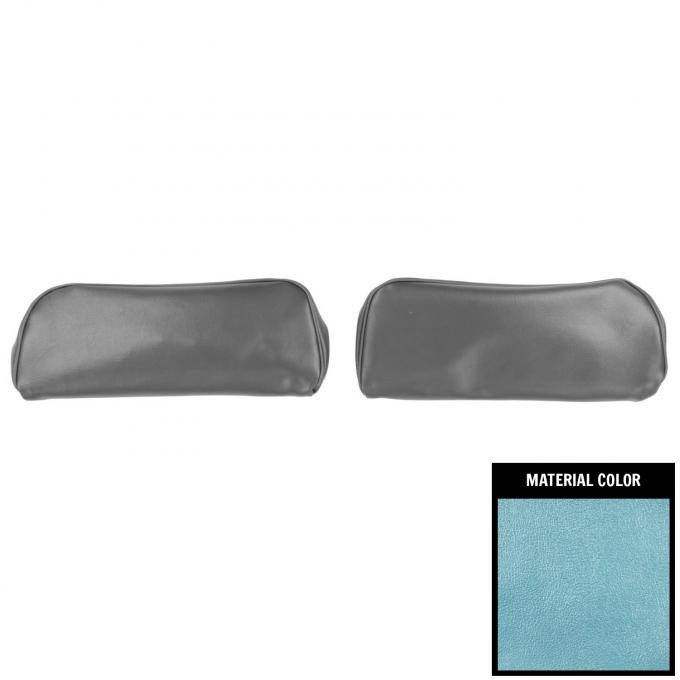 PUI Interiors 1968-1972 Chevelle/GTO/Cutlass/Skylark/Nova Lt Blue Bucket Seat Head Rest Covers 68AH12U