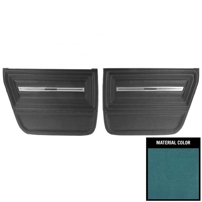 PUI Interiors 1966 Chevrolet Chevelle 4 Door Sedan/Wagon Bright Blue Rear Door Panels 66AD4D14S