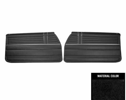 PUI Interiors 1968 Chevrolet El Camino Pre-Assembled Black Front Door Panels PDE310