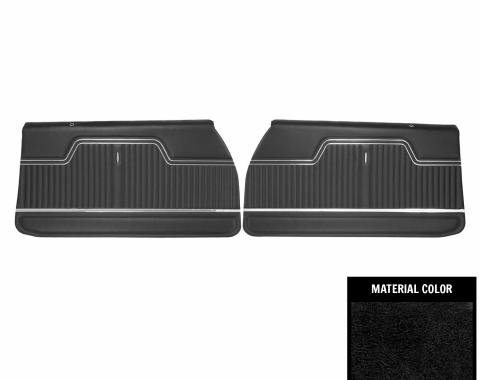 PUI Interiors 1970-1972 Chevrolet Chevelle Pre-Assembled Black Front Door Panels PD240