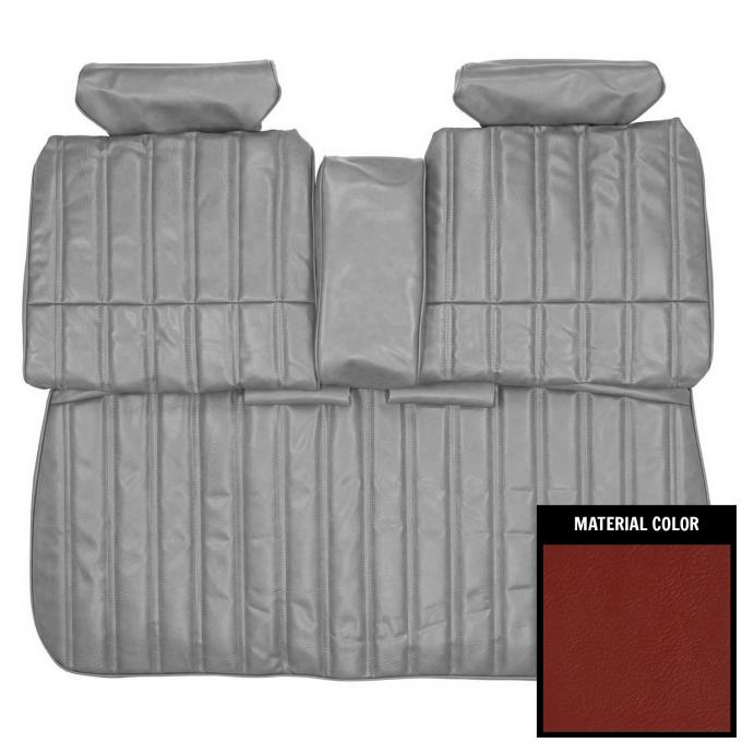 PUI Interiors 1976 Chevrolet Malibu/Laguna Red Front Bench W/Arm Rest Seat Cover 74AS30B