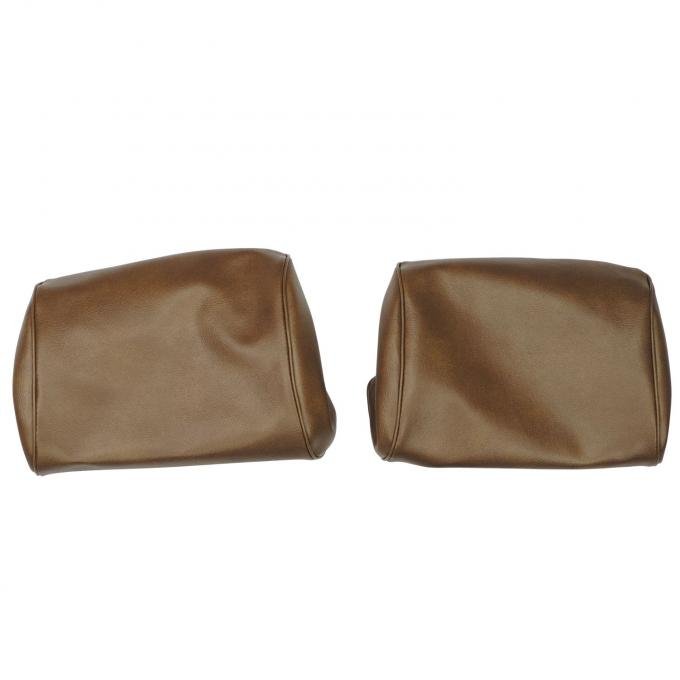 PUI Interiors 1968-1972 Chevelle/GTO/Cutlass/Skylark/Nova Gold Bench Seat Head Rest Covers 68AH42B