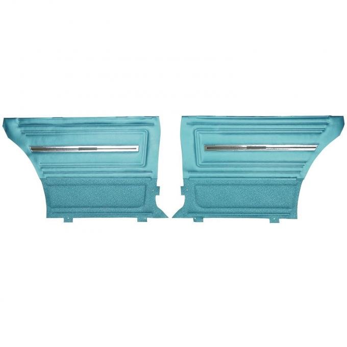 PUI Interiors 1966 Chevrolet Chevelle Hardtop Bright Blue Rear Door Panels D282C