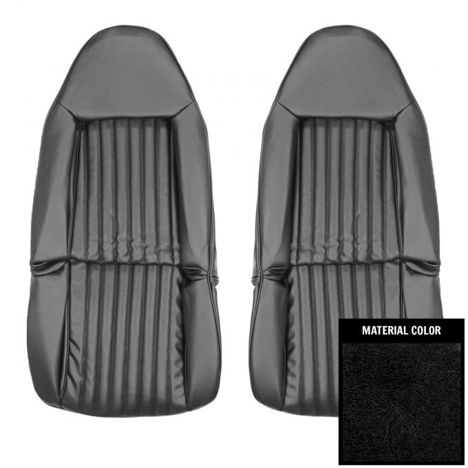 PUI Interiors 1973 Chevrolet Malibu/Laguna Black Front Swivel Bucket Seat Covers 73AS10U
