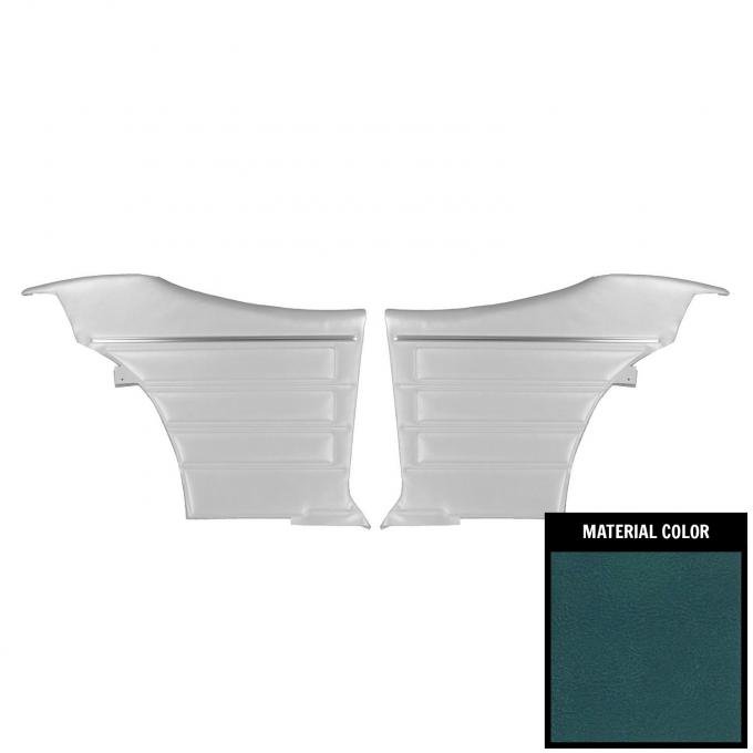 PUI Interiors 1968 Pontiac GTO/LeMans Hardtop Pre-Assembled Medium Blue Rear Door Panels PD446C