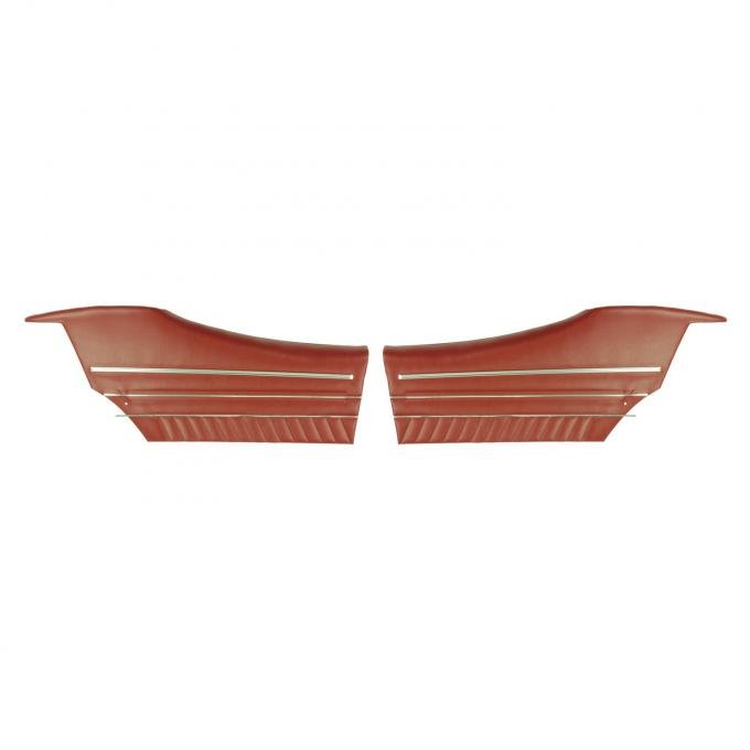 PUI Interiors 1970 Pontiac GTO/LeMans Hardtop Pre-Assembled Red Rear Door Panels PD468C