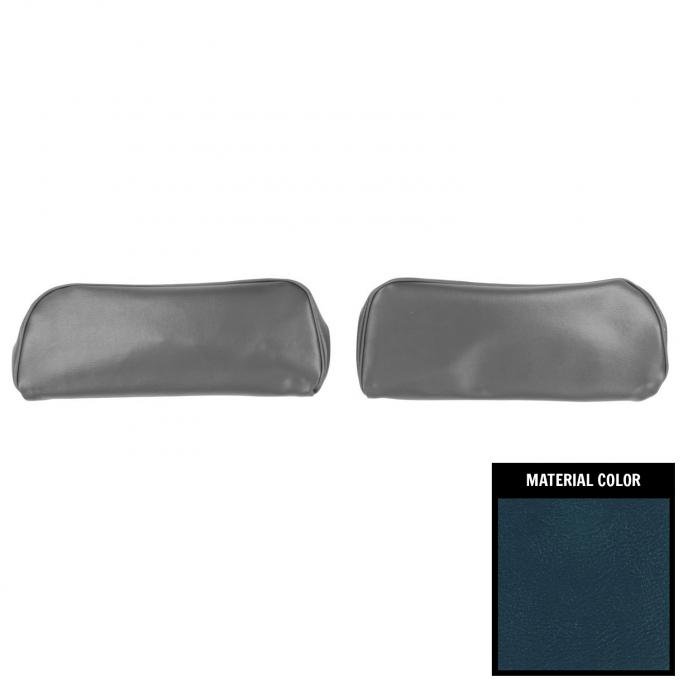 PUI Interiors 1968-1972 Chevelle/GTO/Cutlass/Skylark/Nova 69 Blue Bucket Seat Head Rest Covers 68AH16U