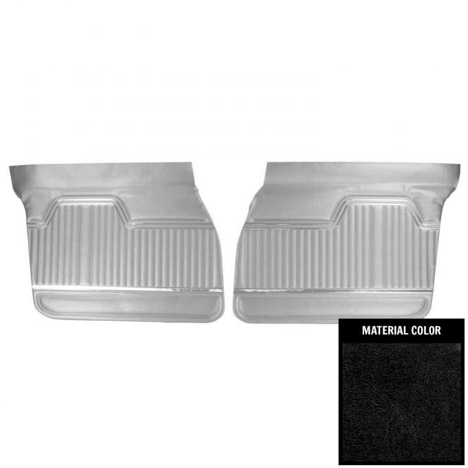 PUI Interiors 1970-1972 Chevrolet Chevelle 4 Door Sedan/Hardtop/Wagon Black Front Door Panels 70AD4D10