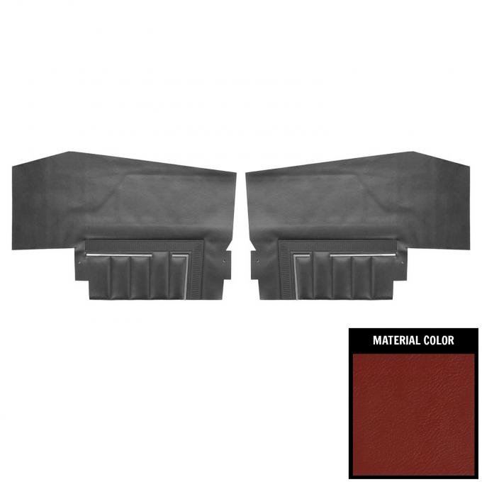 PUI Interiors 1969 Buick Skylark/GS 350/GS400 Convertible Standard Red Rear Door Panels 69UD30V