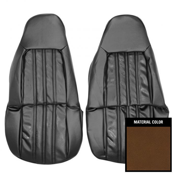 PUI Interiors 1974-1975 Chevrolet Malibu/Laguna Dark Saddle Front Swivel Bucket Seat Covers 74AS42U