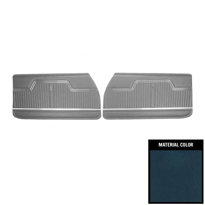 PUI Interiors 1971-1972 Chevrolet El Camino Pre-Assembled 71-72 09 Blue Front Door Panels PDE249-6