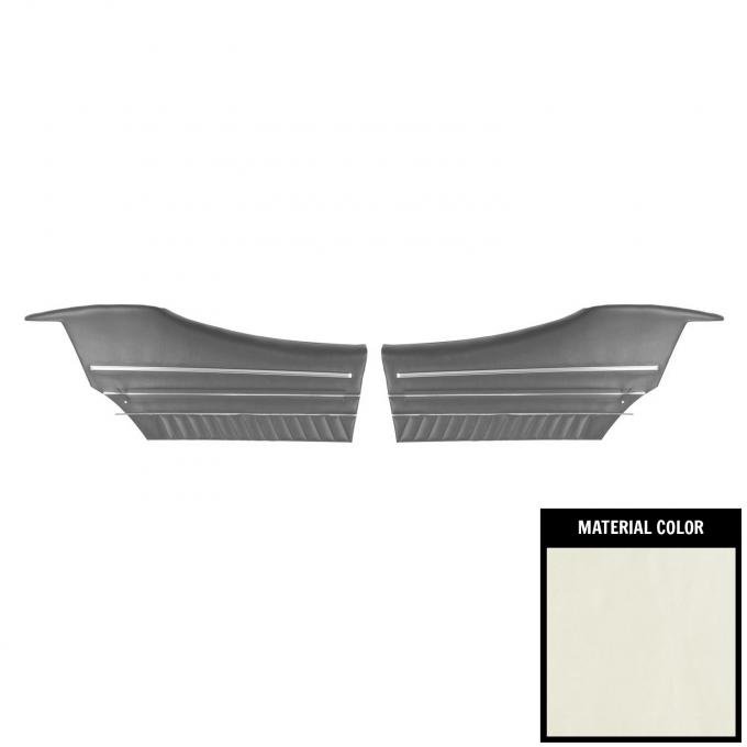 PUI Interiors 1970 Pontiac GTO/LeMans Hardtop Pre-Assembled Pearl/Black Rear Door Panels PD467C