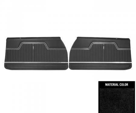 PUI Interiors 1970-1972 Chevrolet Chevelle Pre-Assembled Black Front Door Panels PD240