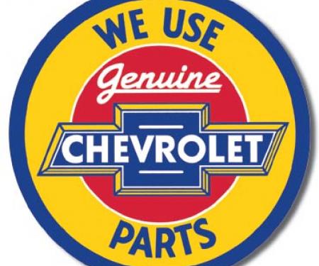 Tin Sign, Chevy Round Geniune Parts