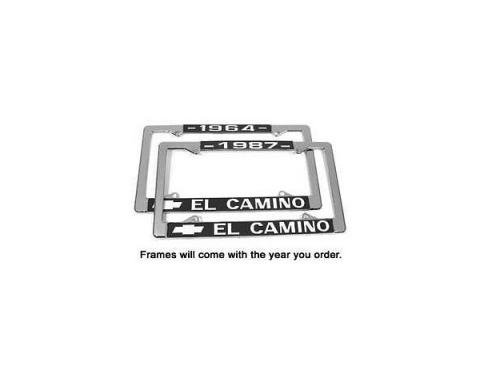 El Camino Dealership License Plate Frames, Chrome, El Camino, 1964-1987