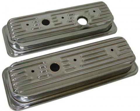 El Camino Chrome Valve Covers, Ball Milled, 4.6L V6, 1985-1987