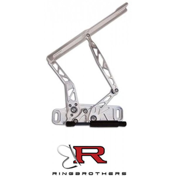 Chevelle Hood Hinges, Billet Aluminum, Air Frame, Natural, With Steel Hood, 19651967 Chevelle