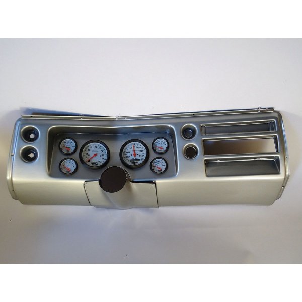 Chevelle Instrument Cluster Panel, Aluminum Finish, With Phantom Gauges