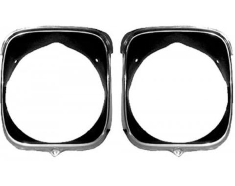 El Camino Headlight Bezels, Inner & Outer, Left, 1969