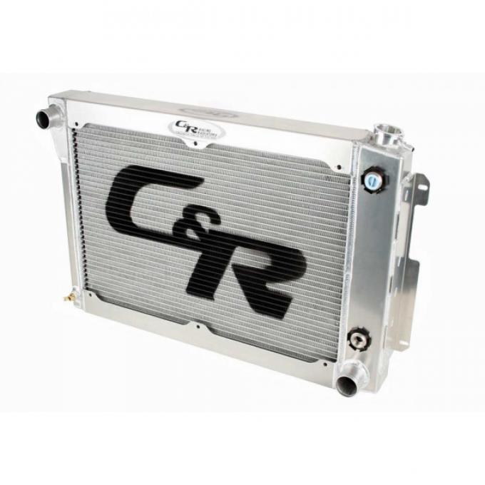 Chevelle And Malibu C&R Racing 26'' Core 2-Pass Crossflow Radiator, For LS Engines, With 10 Plate Engine Oil Cooler And Power Steering Cooler, For Standard Transmission, 1968-1977