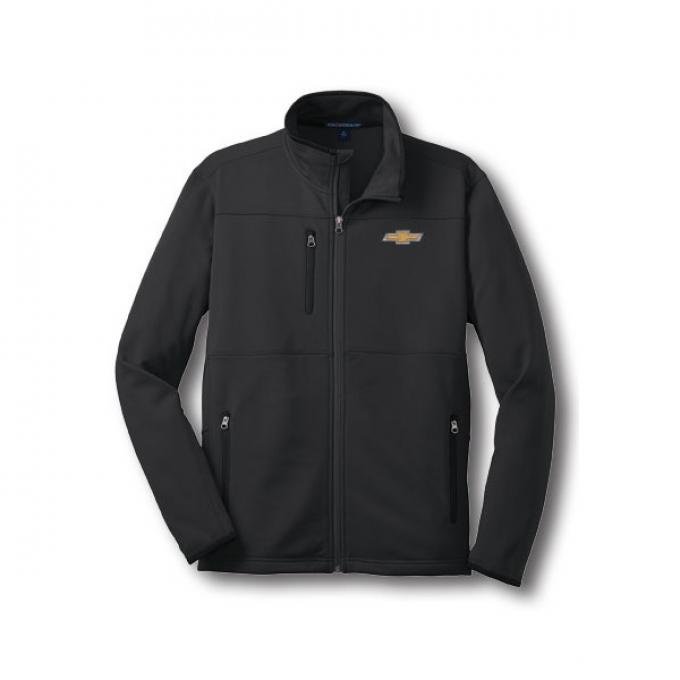 Chevy Jacket, Zippered Pique Fleece, Black | Large