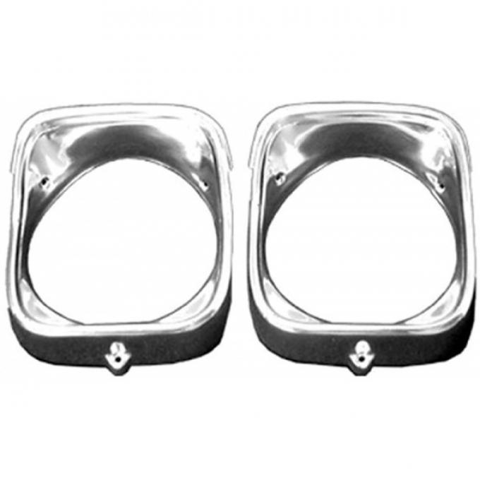 Chevelle Headlight Bezels, Inner & Outer, Left, 1968