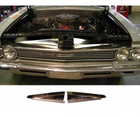 Chevelle Core Support Filler Panel, Polished Aluminum, 1966