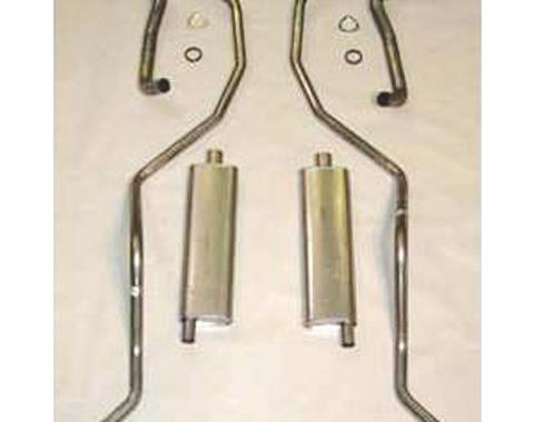 Full Size Chevy Dual Exhaust System, 348 & 409ci, 2-1 & 2",Stainless Steel, Wagon & El Camino, 1960-1964