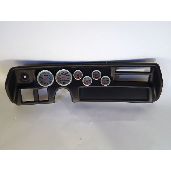 Chevelle Instrument Cluster Panel, Sweep Style, Black Finish, With