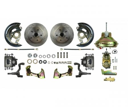 Chevy II or Nova Front Power Disc Brake Conversion Kit With 11" Factory Syle Booster, 1968-1974
