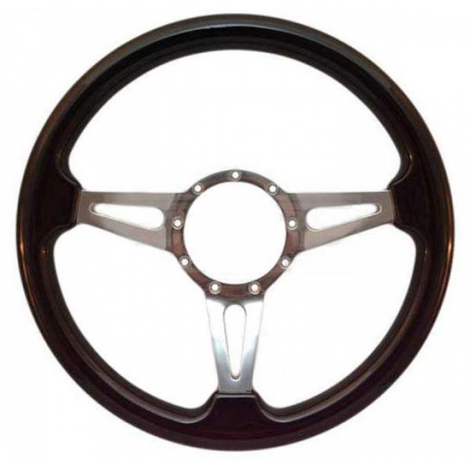 Chevelle Steering Wheel, Volante S9, Black Ash Wood Finish, 1964-1983