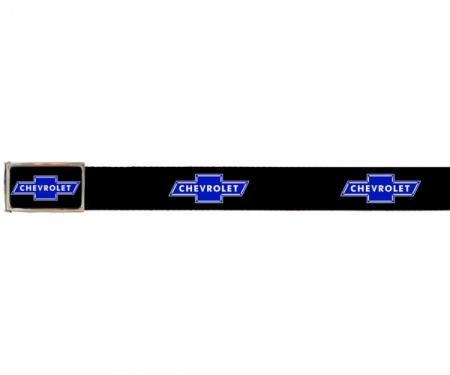 Web Belts, Up to 28'' Waist, Chevy Blue Bowtie Logo, Logo On Belt